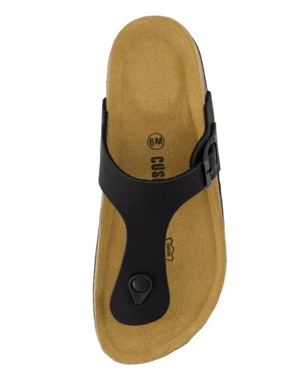 CUSHIONAIRE Women's Leah Cork Footbed Sandal With +Comfort Black Sz. 8M NEW - Picture 3 of 5